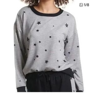 Splendid Gray Star Patterned sweatshirt small